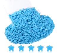 Sahoottie 1000 cuentas azules de estrella pony, perlas azules para pulseras, perlas de estrella con agujero grande, perlas de estrella para enhebrar, cuentas de pony, para perlas de pelo, cadenas