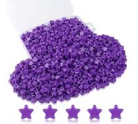 Sahoottie 1000 cuentas moradas con forma de estrella, para pulseras, perlas de estrella con agujero grande, para enhebrar, cuentas de pony, cadenas, manualidades, con caja de almacenamiento