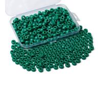 Sahoottie Juego de perlas de flequillo verde, 9 mm, color verde oscuro, para trenzas, perlas verdes para pulseras, collares, perlas verdes para enhebrar, 500 unidades