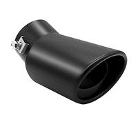 SAHROO Embellecedor de Coche Tubo de Escape 63 Mm Acero Inoxidable Punta de Silenciador Doblada Cola de la Garganta Negro