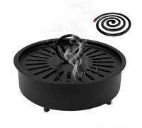 Sahumador Ennoxwi, Recipiente para Sahumar, Quemador de Incienso, Hornillo para Incienso, Soporte para Espirales Antimosquitos, Aromaterapia, Meditación, Decoración para Hogar y Oficina, Negro