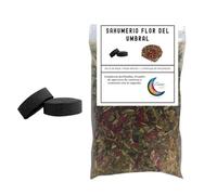 Sahumerio Artesanal Flor del Umbral - 50 g de Mezcla de Incienso Rosa Mística y Ruda + 2 Pastillas de Carbón | Protección y Limpieza Energética Sahumerio