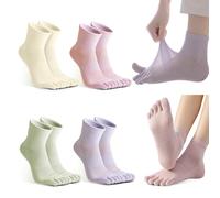 Sahunfri 4 pares de calcetines de dedo para mujer, calcetines separadores de dedos de cinco dedos, talla 35-42