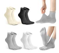 Sahunfri 4 pares de calcetines de dedo para mujer, calcetines separadores de dedos de cinco dedos, talla 35-42