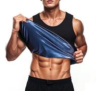 Sahunfri Chaleco de sauna hombre, traje de sudor de seda de leche de PU ideal para hombres orientados al fitness