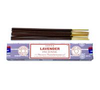 Sai Baba Nag Champa Lavender Paquete de 15 gramos, 1 caja de 12 paquetes
