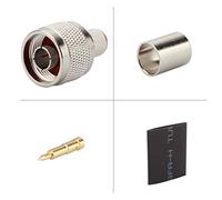 Saide - 2 Conectores Macho Tipo crimpadora Rectos de 50 Ohm LMR400 RG8 de Cable de Baja pérdida (Pack de 2)