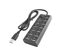 SaiDian 1 unidad de 13 puertos USB 2.0 Hub de alta velocidad USB de expansión de expansión de interruptor de encendido/apagado para PC portátil