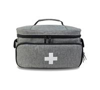 SaiDuoDuo Botiquín de primeros auxilios familiares con múltiples bolsillos, bolsa organizadora de frasco de píldoras para medicamentos de emergencia para el hogar y los viajes