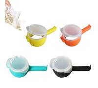 SAIFEIS Bag Clips with pour spout, Snack Clips That Pour, Seal and pour Bag Clip, Reusable Plastic Cap Sealer Clips, for Organizing and Storing Food in The Kitchen (4PCS-A)