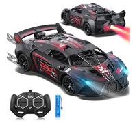 SAIFILI Bugetti Coche Control remoto 2.4GHz, 1:18 RC Juguete Niño 3-8+ Años, Función Spray, Batería Recargable, Luz LED, Rojo
