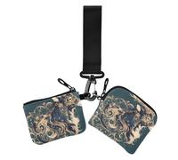 Saiga - Carteras de estilo bohemio para mujer, delgadas, portátiles, organizadoras de dinero con correa de muñeca para dama, 2 paquetes, Saiga Black Gold Boho Style, 1 size, Casual