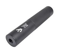 Saigo Defense Accesorio Airsoft/Silenciador falso Delta Force tipo A/190x30mm metal con marcado blanco/rosca 14mm horario y antihorario/color negro