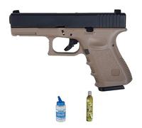 Saigo Defense Mk4 Tan Gas (6mm) | Pistola de Airsoft Calibre 6mm + biberón 0,20 + Green Gas