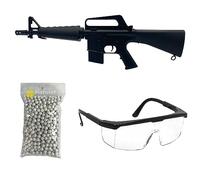 Saigo Defense Pack Rifle Airsoft Modelo M308 Spring/Colores: Negro/Material: Plástico de Alta Resistencia/Potencia 0,5 Julios/Se suministra con Accesorios