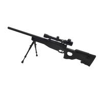 Saigo Defense Rifle de Airsoft M59P Spring Sniper/Material: Plástico de Alta Resistencia y Metal/Recarga Manual (0.5 Joule) / Color: Negro