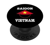 Saigon Vietnam Ciudad Ho Chi Minh Sombrero cónico Vietnamita PopSockets PopGrip Adhesivo