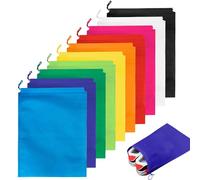 SAIIURV 10 Piezas Colorida Bolsa Zapatos Almacenaje Viaje, Reutilizable Cuerda Única 40 X 30cm No Tejida Bolsas Tela de Zapatos Portátil Transpirables a Prueba de Polvo Shoe Bags para Diario y Hogar