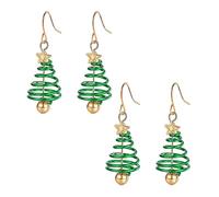SAIIURV 2 Pares de Aretes Colgantes de Navidad Pendientes Navideñas Colgantes Navideños, Aretes Navideños Conjunto, Pendientes Colgante de árbol de Navidad, Festivales, Decoración (Verde)