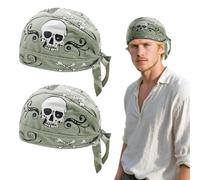 SAIIURV 2 Piezas Bandana para Hombre y Mujer, Sombreros Correr, Pañuelo para La Cabeza, para Motero, Transpirable, de Secado Rápido, Pañuelo Piratas para Correr, Senderismo, Escalada, Ciclismo (Gris)