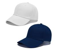 SAIIURV 2 Piezas Gorra Beisbol para Niño y Niña, Gorra Infantil con Orificios de ventilación, Estilo Polo Clásico, Gorra de Béisbol para Casuales Running Beisbol Tenis Golf (Azul Marino, Blanco)