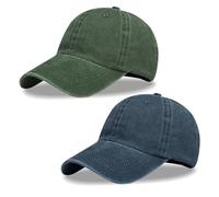 SAIIURV 2 Piezas Gorra de Béisbol Hombre, Gorra de Béisbol Ajustable Unisex, Algodón, Casual, Cómoda Gorra Deportiva para Hombre, Gorra Vintage para Casuales Running Beisbol Tenis Golf (Azul, Verde)