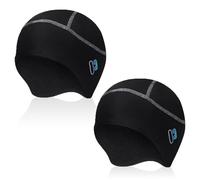 SAIIURV 2 Piezas Gorro para Casco de Bicicleta, Gorro de Ciclismo para Invierno, Gorro Bajo Casco Moto Forro de Casco, Gorro Deportivo para Correr con Ranuras para Gafas