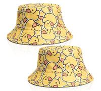 SAIIURV 2 Piezas Gorro Pescador, Sombrero del Pescador Reversible, Sombreros de Pescador a la para El Sol Plegable Al Aire Libre, Unisex Bucket Hat (FR/ES, Letras, Talla única, Amarillo)