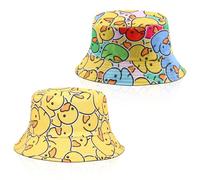 SAIIURV 2 Piezas Pato Sombrero de Pescador para Mujer Hombre, Reversible Bucket Hats Gorro Pescador para Adolescentes, Verano Sun Sombrero de el Sol de Playa de Plegable para Fiestas Cámping Viajee
