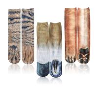 SAIIURV 3 Pares Calcetines Animal Hombre Mujer Calcetines Gato Caballo Perro Divertidos para Navidad Halloween Carnaval (3 Pares)