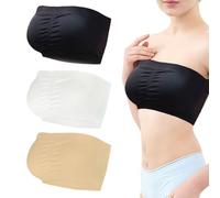 SAIIURV 3 Pièces Soutien Gorge Sans Bretelles, Brassiere Femme Sans Armature, Soutien Gorge Invisible, Strapless Bra, Amovibles Sans Armatures Brassière, Avec Coussinet Amovible