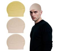 SAIIURV 3 Piezas Gorro Latex Calvo, Calva Disfraz, Calva Falsa, Cuero Cabelludo Falso per Halloween Carnevale Cosplay Festa (3 Piezas)