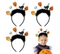 SAIIURV 3 Piezas Juego de Diademas de Halloween, Accesorios para el Pelo con Plumas Negras, Diadema de Hallowee para Niñas, Mujeres, Escenario de Halloween, Espectáculo de Festivales (Negro, Naranja)