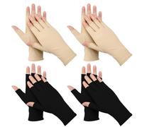 SAIIURV 4 Pares guantes sin dedos, guantes de protección solar para mujer, protección solar UV, guantes de conducción para verano al aire libre