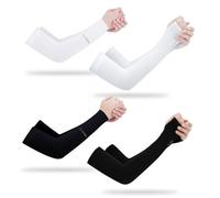 SAIIURV 4 Pares Mangas del Brazo Protección UV, Mangas de Compresión de Brazos, Cool Arm Cover para Fútbol, Golf, Voleibol, Ciclismo y Baloncesto