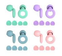 SAIIURV 4 Pares Tapones Oídos Ruido Dormir de Silicona Reutilizables, 28 dB Tapones para Oídos de Reducir Ruidos de Dormir, Protección Auditiva Tapones para Estudiar Conciertos Viajan.