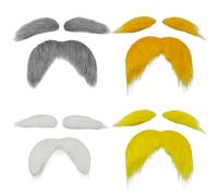 SAIIURV 4 Piezas Bigotes Falsos Autoadhesivos para Hombres Mujeres Adultos, Juego de Bigote y Cejas Divertida Barbas Falsas Pelo Facial Fiesta de Disfraces para Festival Halloween Navidad(Multicolor)
