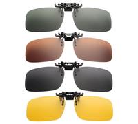 SAIIURV 4 Piezas Clip Gafas de Sol Polarizadas Flip up Gafas de Sol Sin Montura, Abatible y Ultraligero, Hombre, Mujer, Anti-UV, para la Miopía Gafa al Aire Libre/Conducción/Pescar (Multicolor)