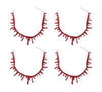 SAIIURV 4 piezas Collar de Halloween gotas de sangre Joyeria para el Pelo Diadema de Halloween, Tatuaje de la Cara para el Carnaval de Disfraces