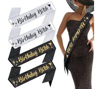 SAIIURV 4 Piezas Faja de cumpleaños, Accesorio de Fiesta para niña, para decoración de Fiesta de cumpleaños