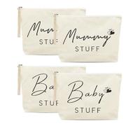 SAIIURV 4 Piezas Pequeñas Neceser Maquillaje Mama, Madre Regalos Neceser de Maquillaje, Neceseres de Viaje, Bolsas de Aseo Mama Regalo de Embarazo para Nueva Mamá (4PCS)