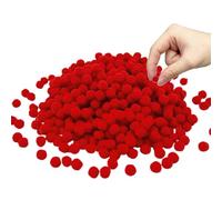 SAIIURV 500 Piezas Pompones, Mini Pompon Bola Fieltro Pompones para Manualidades, Bolas Esponjosas Hechas a Mano de 8 mm para Suministros de Pasatiempos y Manualidades Creativas Decoraciones(Rojo)