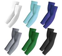 SAIIURV 6 Pares Mangas para Brazos Hombre Mujer, Reflectantes Manguitos Ciclismo de Compresión de Protección Solar Verano de Mangas de Enfriamiento, Arm Sleeves Covers para Golf Senderism