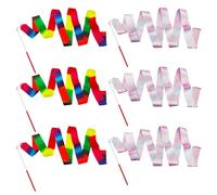SAIIURV 6 Piezas Cintas para Gimnasia para Niña Adultos, 78 Inch Cinta de Baile de Danza con Varita, Cintas de Rítmico Gimnasia Artística Infantil Entrenamiento de Baile Espectáculo De Talentos (6PCS)