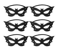 SAIIURV 6 Piezas Máscaras Negra de Ojo de Murciélago para Hombres Mujeres, Halloween Vampiro Gótico Media Máscara Accesorios para Disfraces de Carnaval Fiesta Cosplay (Negro)