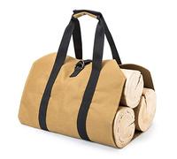 Saijer Bolsa De Transporte Leña,Bolso De Lona Leña Portadores Portátiles De Madera Acampar Exteriores Cesta De Leña Resistente Al Agua Lona Encerada Bolsa De Luz para Chimenea Leña Interior