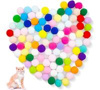 saijer Coloridos Pompone Balls,100 Piezas Gato Bolas Gato Juguete Coloridos Pompone Balls Bolas De Peluche Bolas Elástica De Gato Pelotas De Juguete Gatos para Perros Y Gatos Domésticos(3CM)