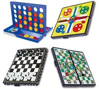 Saijer Juego 4 En una Fila,Juego Viaje Cuatro Games Conecta 4 Conecta Cuatro en Raya Ajedrez Internacional Ajedrez de Serpiente Juego de Mesa (4PCS)