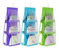 saijer Organizador del Armario Bolso,3 PCS Organizador de Bolsos Colgante Organizador para Colgar Bolsos Organizador de Bolsos de Mujer Colgador de Bolsos para Armario Ahorro de Espacio para Armario
