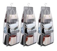 saijer Organizador del Armario Bolso,3 PCS Organizador De Bolsos Colgante Organizador para Colgar Bolsos Organizador De Bolsos De Mujer Colgador De Bolsos para Armario Ahorro De Espacio para Armario